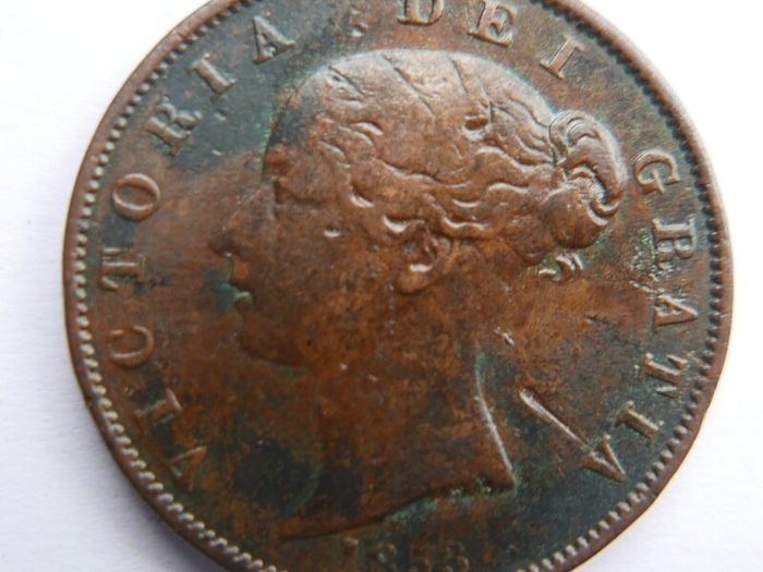 1853  Great Britain 1/2 Half Penny Queen Victoria