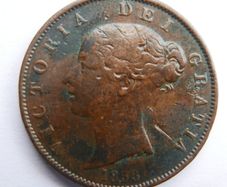 1853  Great Britain 1/2 Half Penny Queen Victoria