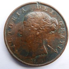 1853  Great Britain 1/2 Half Penny Queen Victoria