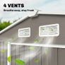 9 x 6FT Outdoor Garden Roofed Metal Storage Shed Tool Box with Foundation Ventilation & Doors Light, Grey Image 9