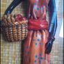 Large Wooden 3D African Art Shadow Box  with Resin Tradional Female Figure. Image 8