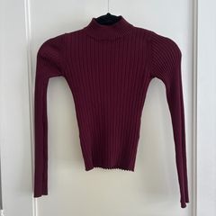 Burgundy Bershka Women's Top