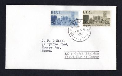 1968 Ireland 800th Anniversary of St. Mary's Cathedral, Limerick Commemorative Stamp Plain Typed  Addressed First Day Cover (FDC) with Baile Atha Cliath (Dublin) cancel