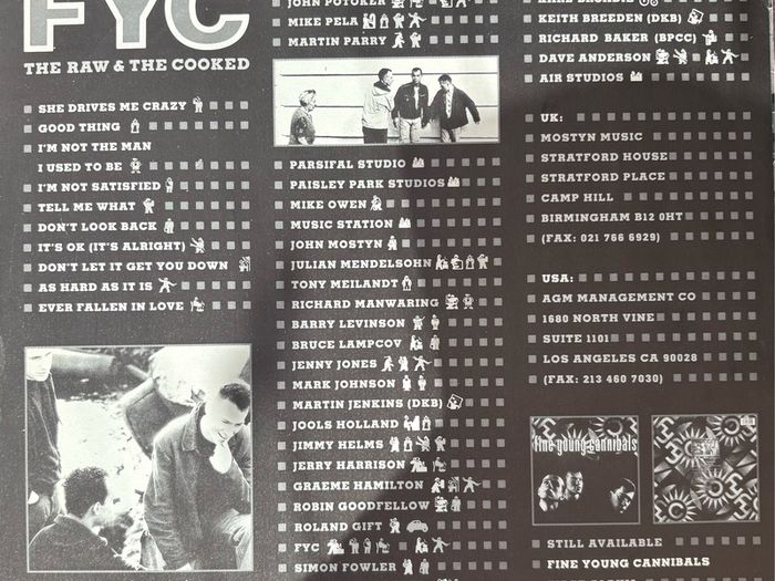 Fine Young Cannibals - The Raw & The Cooked. European Pressing. Plays like new. Album and cover in great condition. With printed inner sleeve. Bargain!