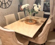 marble dining table and chairs