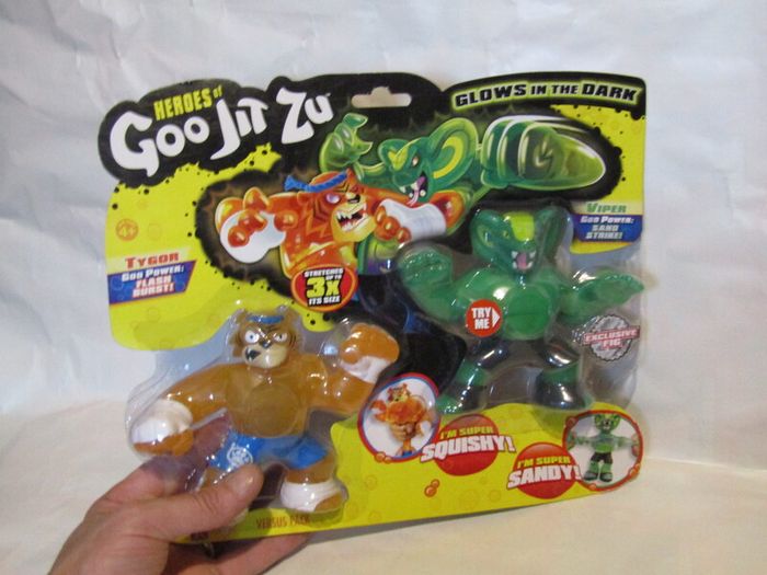 Heroes of Goo Jit Zu 2 Pack Action Figures Battle Pack Tygor vs Viper Figure Brand New Sealed Rare Hard To Find