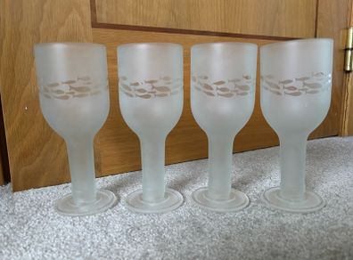 The Green Glass Company Repurposed Wine Bottle Frosted Wine Glasses