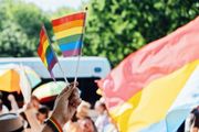 1000 rainbow waving flags, free postage
