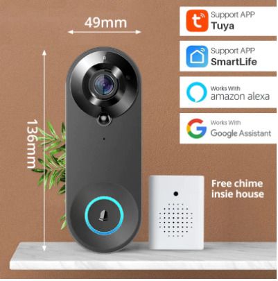 Wireless WiFi Video Doorbell Camera Smart Door Viewer Motion Detection Night Vision Visual Intercom