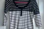 Black and white striped Whistles top