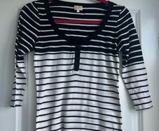 Black and white striped Whistles top