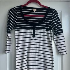 Black and white striped Whistles top
