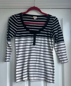 Black and white striped Whistles top