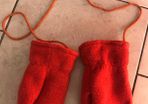 Orange fleece Toddler size mittens