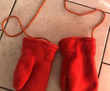 Orange fleece Toddler size mittens