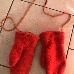 Orange fleece Toddler size mittens