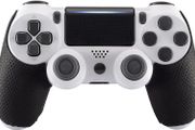 eXtremeRate Black Anti-Skid Sweat-Absorbent Controller Grips for ps4 Controller, Professional Textured Soft Rubber Handle Grips for ps4 Slim Pro - Improve The Grip and Comfort