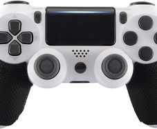 eXtremeRate Black Anti-Skid Sweat-Absorbent Controller Grips for ps4 Controller, Professional Textured Soft Rubber Handle Grips for ps4 Slim Pro - Improve The Grip and Comfort