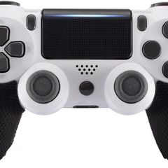 eXtremeRate Black Anti-Skid Sweat-Absorbent Controller Grips for ps4 Controller, Professional Textured Soft Rubber Handle Grips for ps4 Slim Pro - Improve The Grip and Comfort