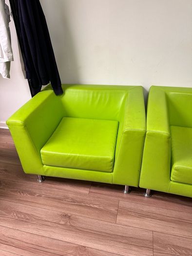 Lime Green sofas with chairs
