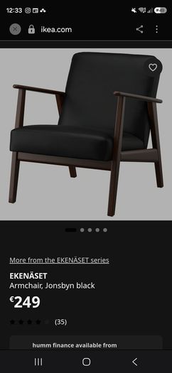 2 Black Armchairs from IKEA