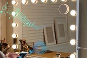 Bluetooth Hollywood Vanity Mirror with Lights 15 Dimmable LED Bulbs Makeup Mirror with Lights USB Charging Large Vanity Mirror with Touchscreen Control for Bedroom (FREE POSTAGE)