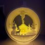 White PLA 3D printed Christmas tree decoration Ball with a candelight Image 3