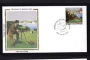 1983 Guernsey Centenary of Renoirs Visit Commemorative Stamps Colaron "Silk" Cachet First Day Cover (FDC)