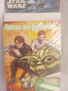 Star Wars 8 Invitations 2011 Action Figure & Display birthday messages card  gift present parties children  kids  bouncy castle