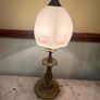 Antique / Vintage Brass Table Lamp with Frosted Glass Shade Image 6