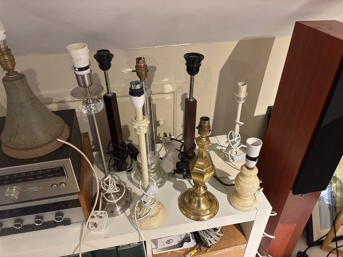 Mix and Match Lamp Shades and Bases - A Large Selection of Table Lamps - Denby, Laura Ashley, Marble Spiral Pillar Lamp, Ceramic Stacked Stone Style base, Small Alabaster / Marble lamps, Solid Brass, Chrome Reading lamp, Solid Wood Base and many more