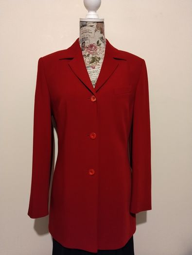 Red Wool Blazer Coat