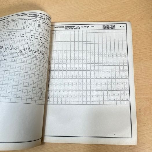 1963 Eastern Region Railway Working Timetable Section K Norwich Freight