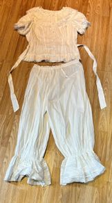 Vintage Lace Cotton Set Top and Bloomers Cottagecore Edwardian Picnic at Hanging Rock