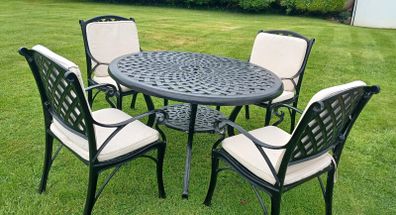 5 Piece Garden Dining Set in Cast Aluminium
