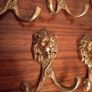 Vintage Brass Lion Head Coat Hook Image 2