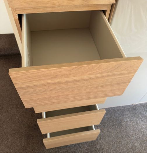IKEA Malm Tall 6 Draw Dresser ( White Stained Oak Effect Colour ).