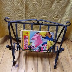 Vintage Wrought Iron Magazine Rack