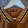 Fred Perry Polo Shirt XXL Mustard with Twin Tipped Black and White Collar Image 2
