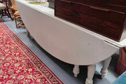 large painted pine hunt table