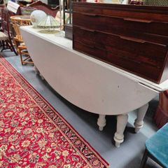 large painted pine hunt table
