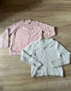 2 girls fluffy sweaters 8-10y