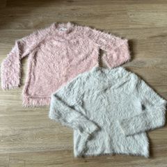 2 girls fluffy sweaters 8-10y