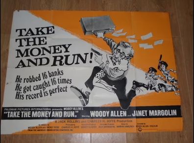 Woody Allen Quad Film Poster Take The Money and Run (1969)