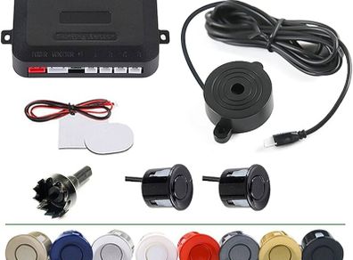 Car Parking Sensor Kit 2 Sensors 22mm LED Screen Reverse Radar Sound Alert Indicator System 8 Colors