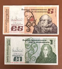 Two Irish Punt Notes