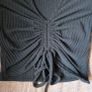 Black long sleeved, ruched front, cropped top, NEW LOOK, Size 8 Image 2