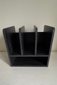 EasyPAG Dark Grey Wood Desktop Office Desk File Holder Organiser Storage