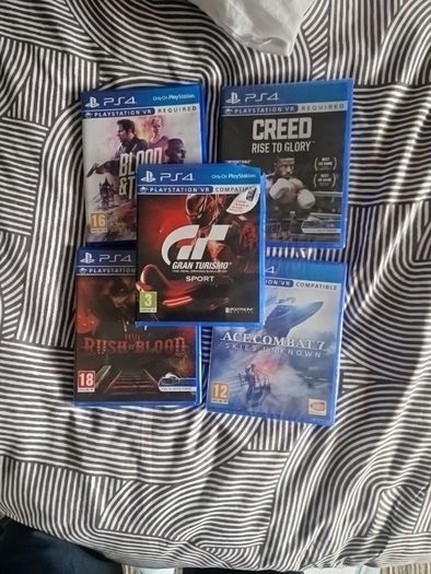 playstation VR plus camera and 5 games