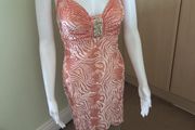 Salmon pink mini dress